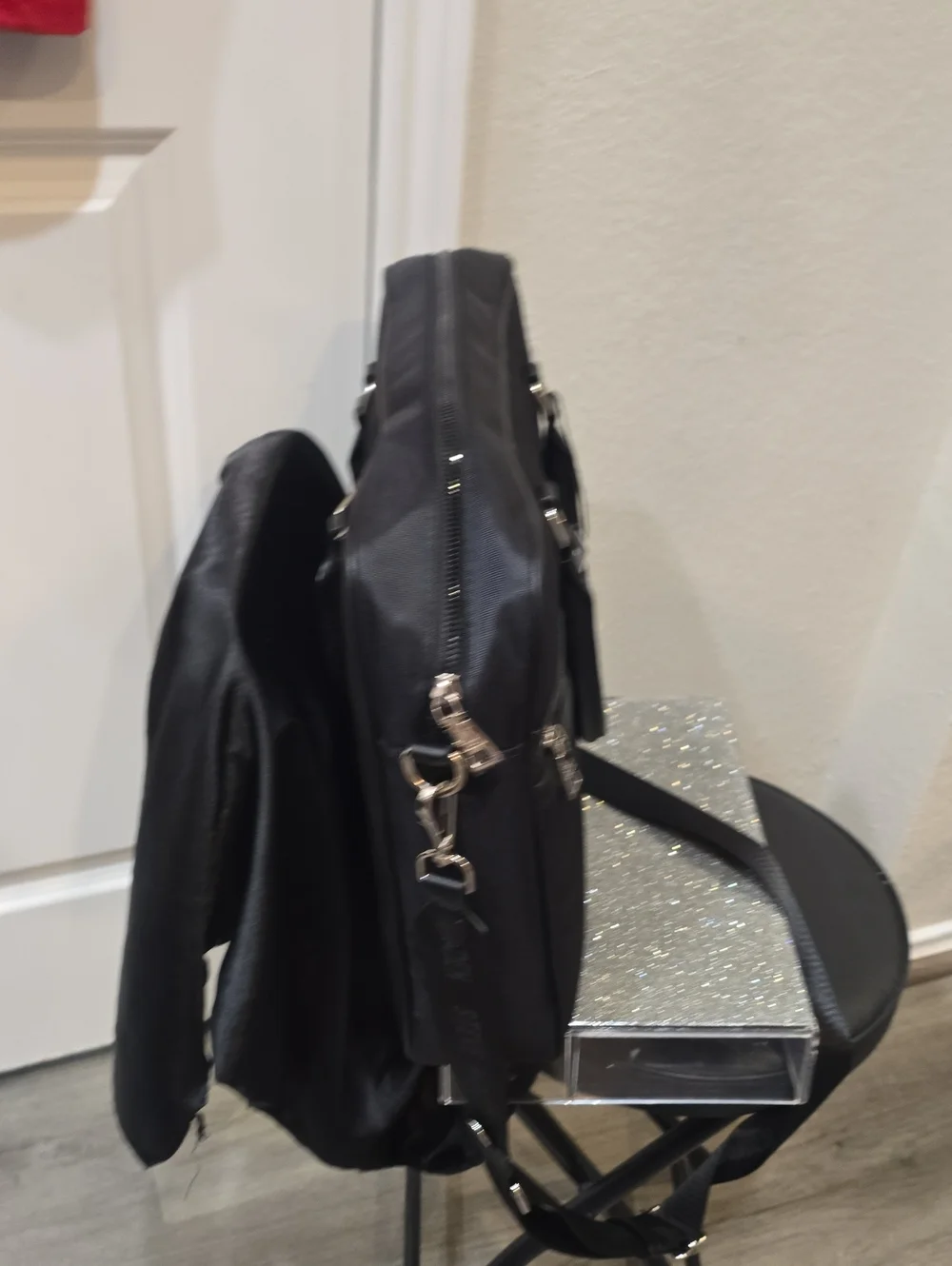 Steve Madden BLaken Nylon Briefcase/Laptop Bag- Black
